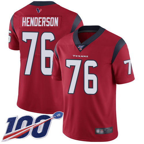 Houston Texans Limited Red Men Seantrel Henderson Alternate Jersey NFL Football #76 100th Season Vapor Untouchable->houston texans->NFL Jersey